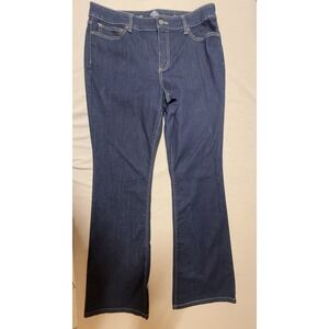 St. John's Bay Women's Size 14 Blue Bootcut Dark Wash Cotton Blend Stretch Jeans